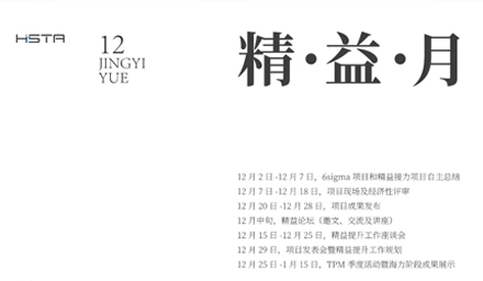 精進(jìn)！海星股份12月精益月來(lái)了！